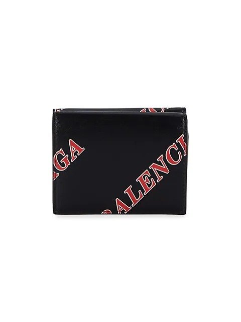 Logo Leather Tri-Fold Wallet