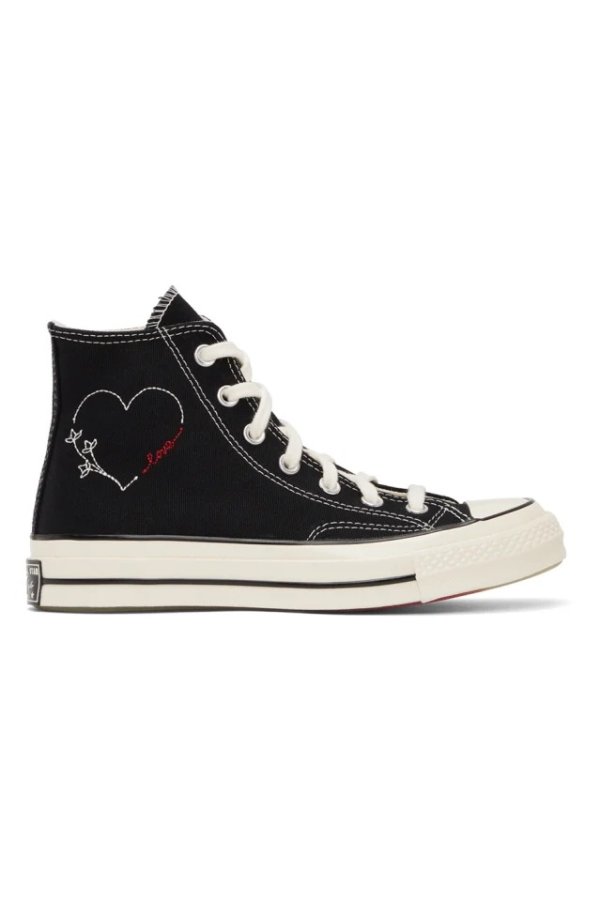 Black 'Made With Love' Chuck 70 Hi Sneakers