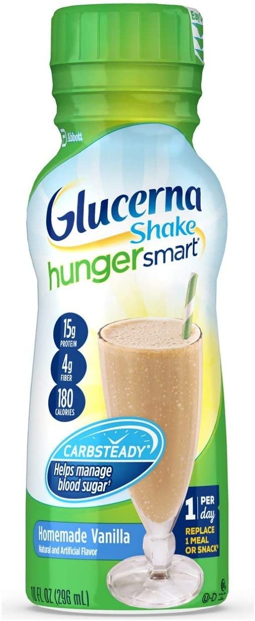 Glucerna Hunger Smart, Diabetes Nutritional Shake, To Help Manage Blood Sugar, Homemade Vanilla, 10 Fl Oz, 12Count