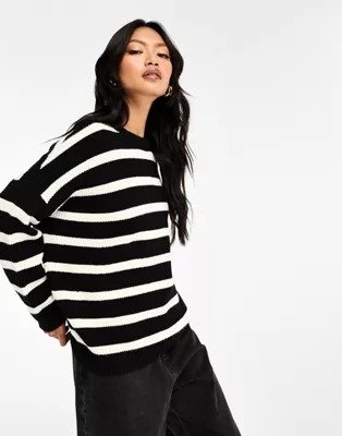crew neck soft touch sweater in stripe