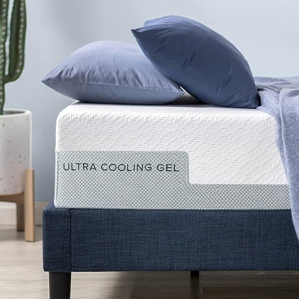 12 Inch Ultra Cooling Gel Memory Foam Mattress / Cool-to-Touch Soft Knit Cover / Pressure Relieving / CertiPUR-US Certified / Bed-in-a-Box / All-New / Made in USA, Full White
