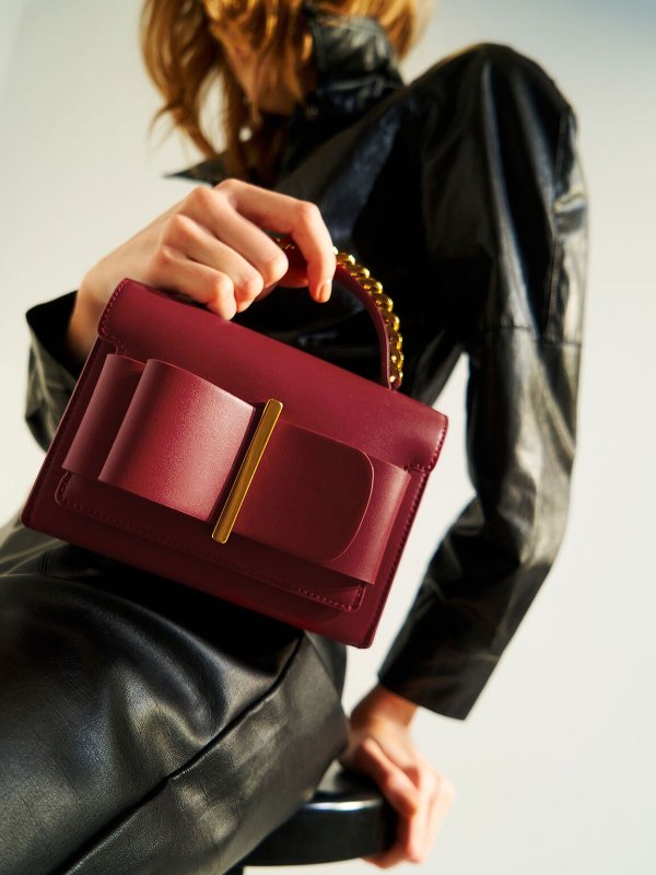 Red Bow Top Handle Bag | CHARLES &amp; KEITH