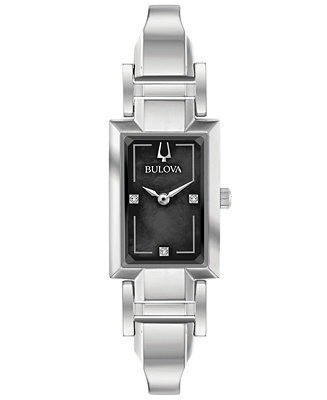 Women's Diamond-Accent Stainless Steel Bangle Bracelet Watch 18x33mm