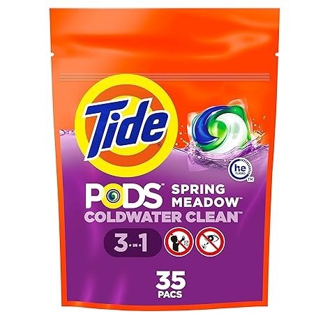 PODS HE Turbo Laundry Detergent Pacs, Spring Meadow Scent, 35 Count (Packaging May Vary)