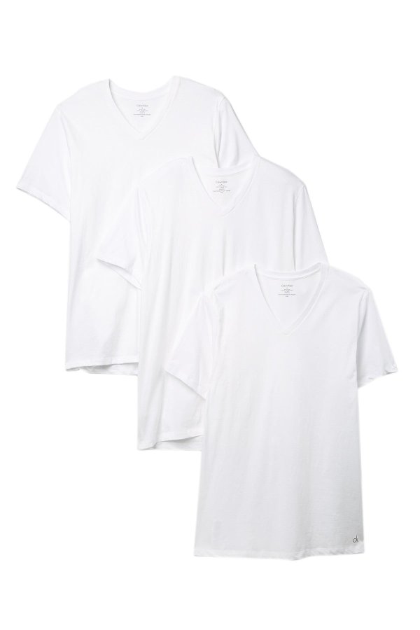 Cotton V-Neck Classic Fit T-Shirt - Pack of 3