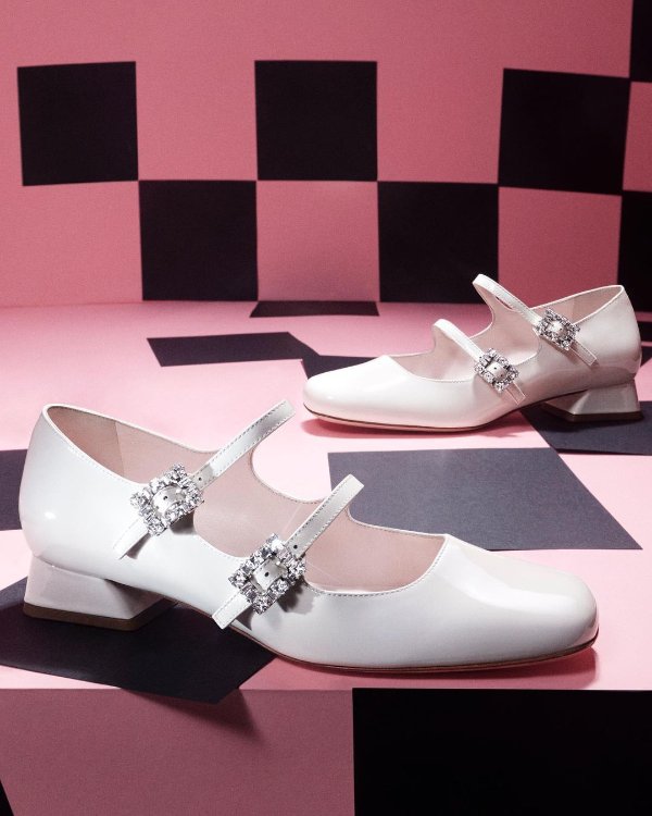 Tres Vivier Babies Patent Leather Flats in White - Roger Vivier | Mytheresa