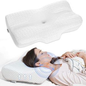 Elviros Cervical Pillow, Memory Foam Bed Pillows for Neck Pain Relief,