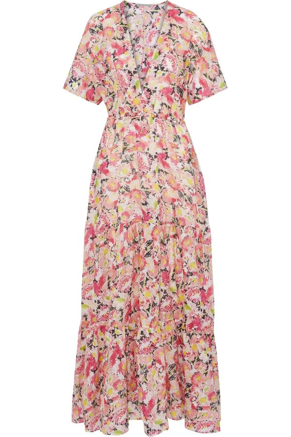 Linda tiered floral-print cotton-gauze maxi dress