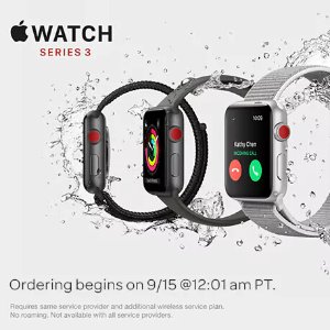 全新Apple Watch Series 3 今夜预定开启