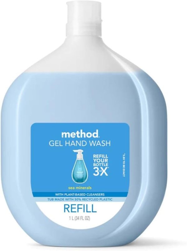 Gel Hand Soap Refill, Sea Minerals, Biodegradable Formula, 34 Fl Oz (Pack of 1)