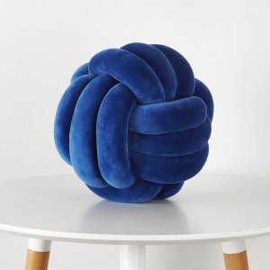 Mainstays Medium Decorative Infinity Knot Pillow Stadium, Blue