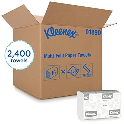 Multifold Paper Towels (01890), White, 16 Packs / Case, 150 Tri Fold Paper Towels / Pack, 2,400 Towels / Case