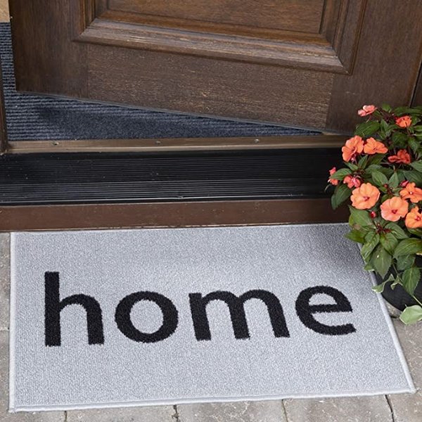 USA Rugs Collection Rectangular Welcome Doormat, 20" x 30", Grey HOME