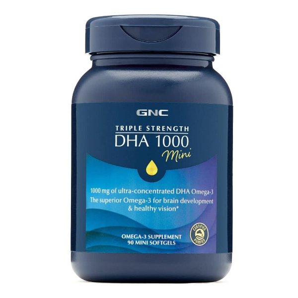 Triple Strength DHA 1000 Mini, 90 Mini Softgels, for Join, Skin, Eye, and Heart Health