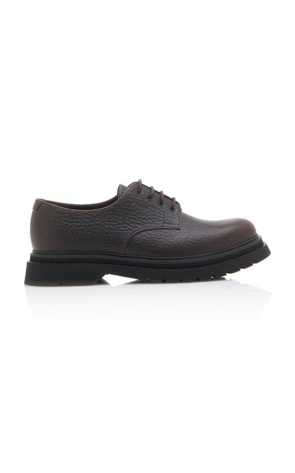 Textured-Leather And Rubber Derby Shoe