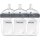 Two Piece Natural Baby Bottle with Lid - Ergonomic, Wide Neck Design Makes it The Easiest to Clean - Modern Look - Anti-Colic - BPA Free Plastic - Grey - 9 Ounce - 3 Bottles