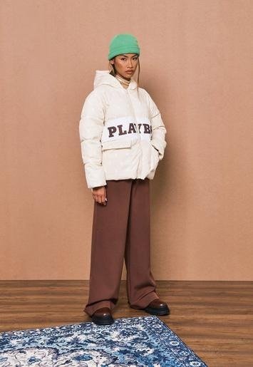 - Playboy xStone Repeat Bunny Print Colorblock Puffer Jacket