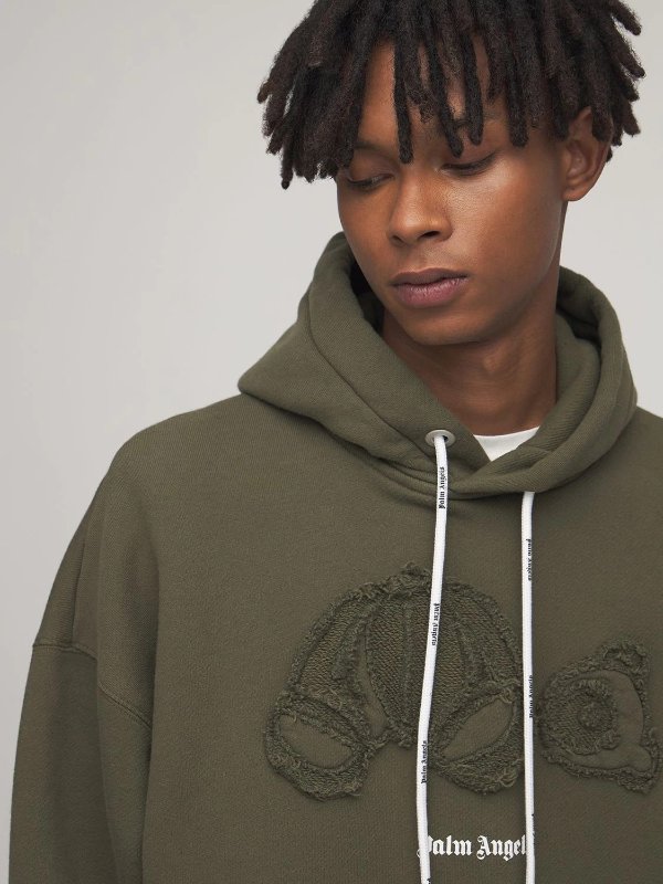 RAW CUT BEAR COTTON JERSEY HOODIE