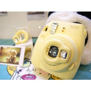 Fujifilm Instax Mini 8+ (Honey) Instant Film Camera + Self Shot Mirror for Selfie Use - International Version (No Warranty)