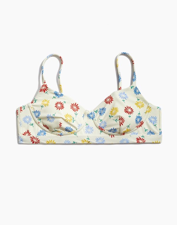 Second Wave Structured Bikini Top in Sunny Floral