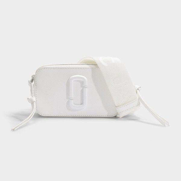 Snapshot DTM Bag in White Split Cow Leather with Polyurethane Coating