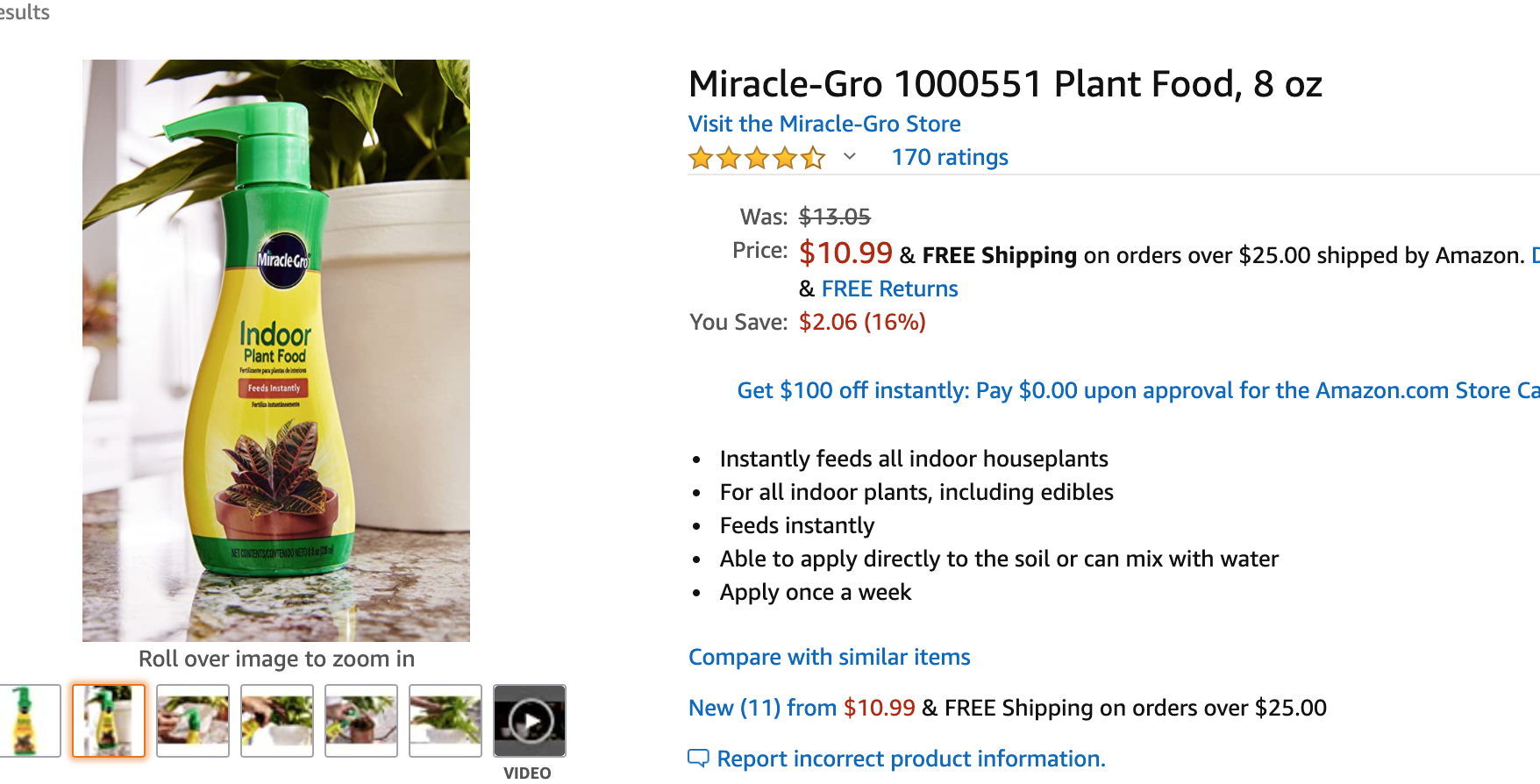 Miracle-Gro 室内植物液肥