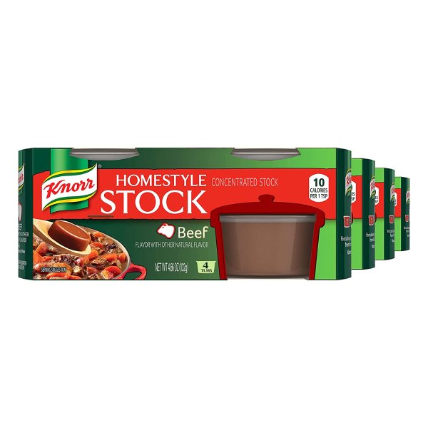 Knorr Homestyle Stock For a Flavorful Beef Stock 4.66 oz, 4 Count (Pack of 4)