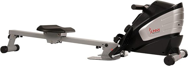 Dual Function Magnetic Rowing Machine w/ Digital Monitor, Multi-Exercise Step Plates, 275 LB Max Weight and Foldable - SF-RW5622
