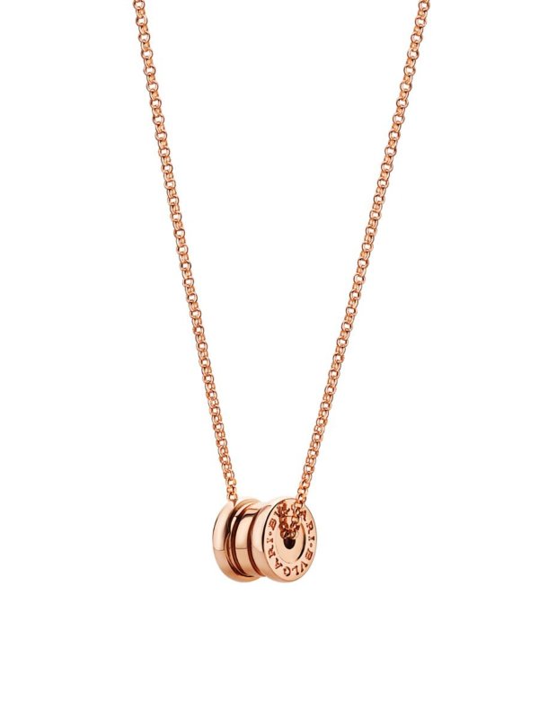 B.Zero1 18K Rose Gold Mini Spiral Pendant Necklace