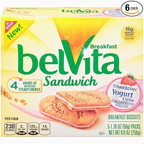 Strawberry Yogurt Creme Sandwich Breakfast Biscuits (5 Count Box, 8.8 oz) (Pack of 6)
