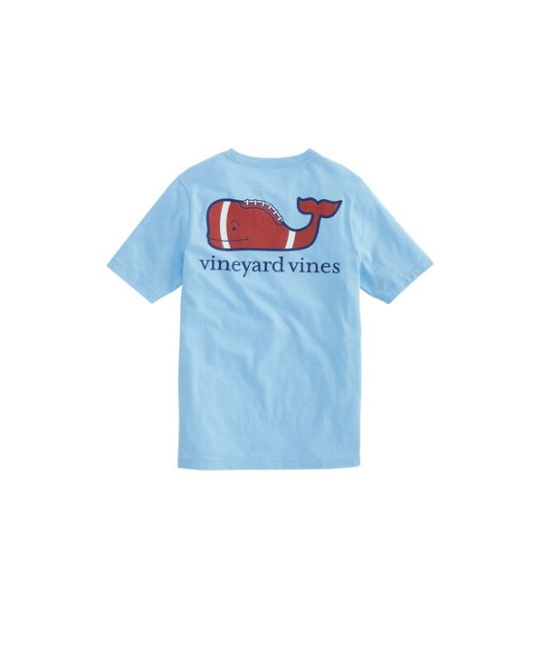 Boys Heathered Football Whale Pocket T-Shirt