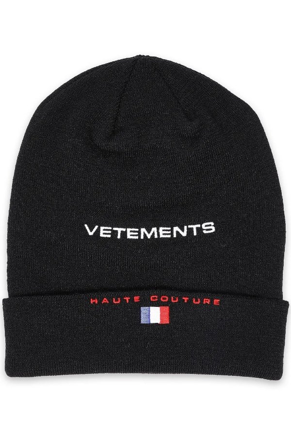 Embroidered wool beanie