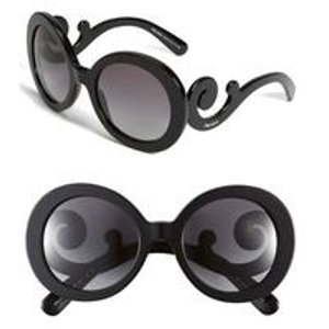 Prada 'Baroque' 55mm Round Sunglasses