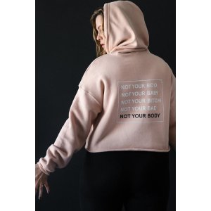 NOT YOUR BODY CROPPED HOODIE