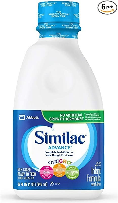 ® Advance®* Infant Formula with Iron, 6 Count, Ready-to-Feed, 32-Fl Oz Bottle