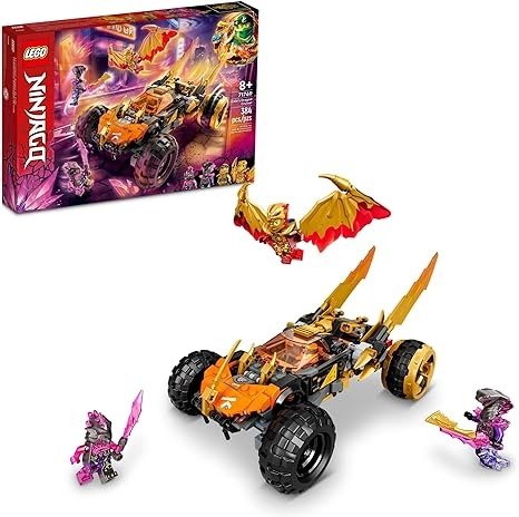 NINJAGO Cole’s Dragon Cruiser Car Toy, 71769 Ninja Toys with Golden Kai, Cole and Snake Warrior Minifigures, Gifts for Kids, Boys & Girls