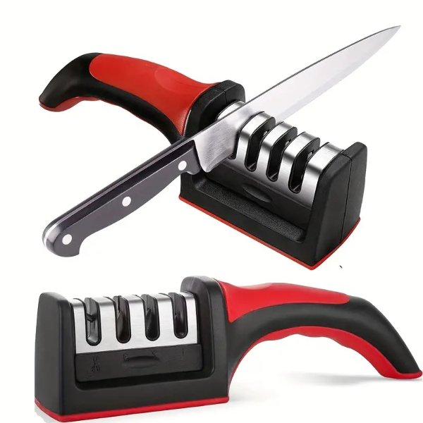 Kitchen Knife Sharpener Stainless Steel 4 In 1 Kitchen Knife Sharpener Ergonomic And Easy To Use Knife Sharpener Kit With 4 Grade Knife Sharpener Slot - Arts, Crafts & Sewing - Temu