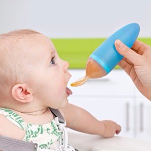 Boon Squirt Silicone Baby Food Dispensing Spoon,Blue