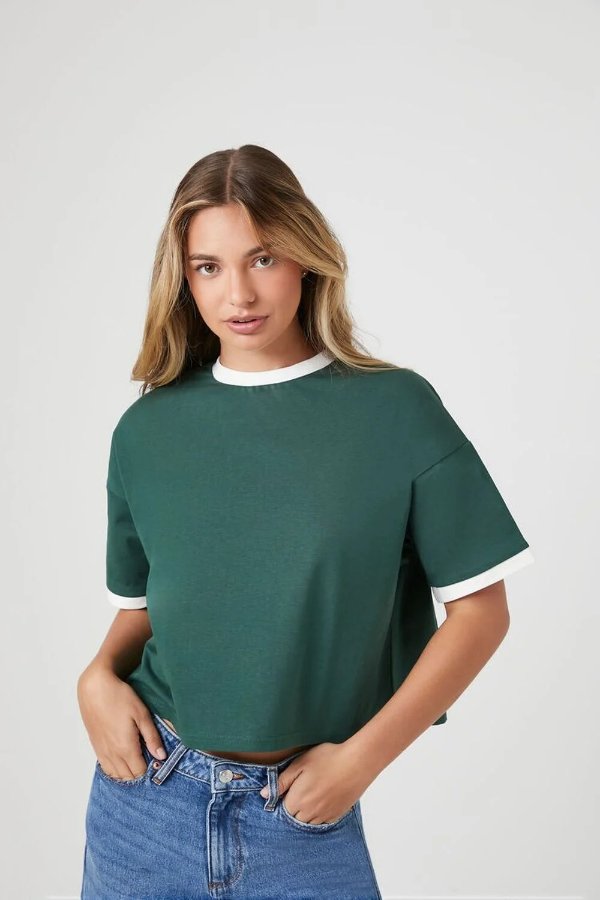 Dropped-Sleeve Ringer Tee