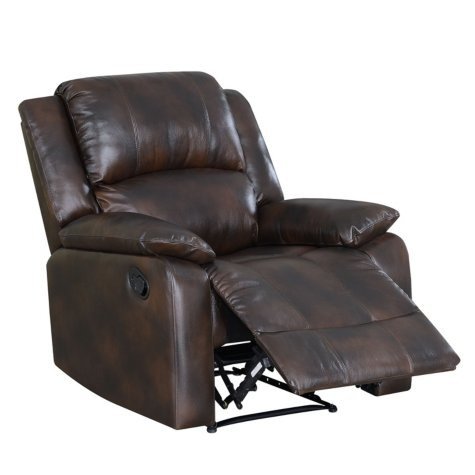 Fremont Top-Grain Leather Wall-Hugger Recliner, Brown - Sam's Club