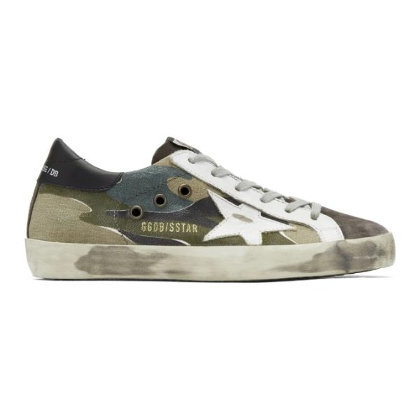 - Grey & White Camo Superstar Sneakers