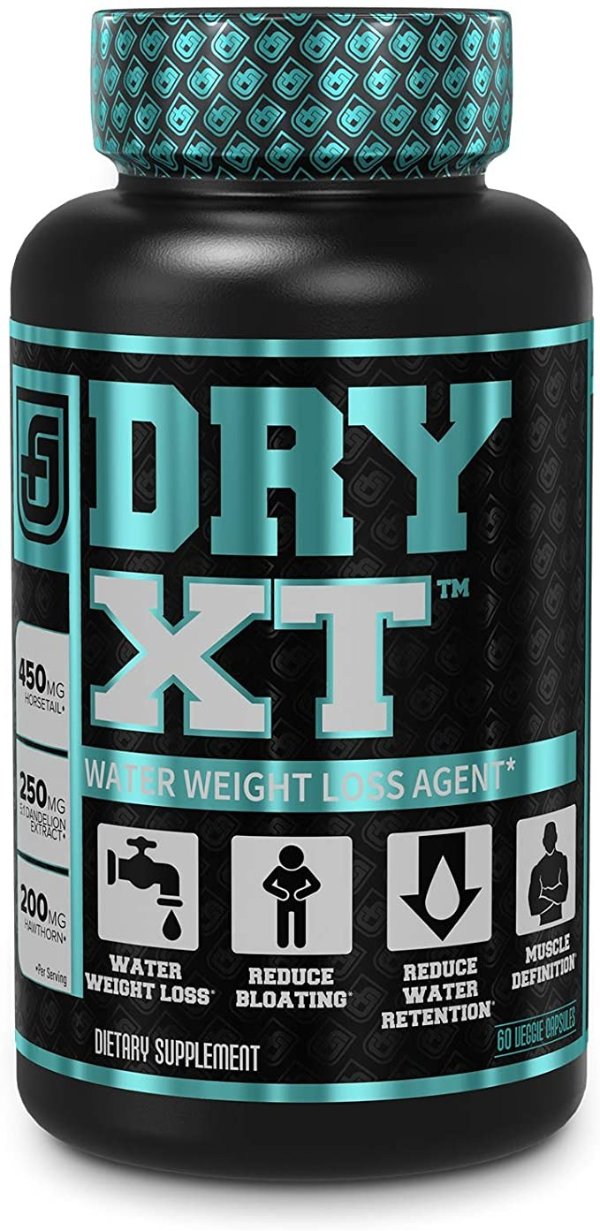 Dry-XT Water Weight Loss Diuretic Pills - Natural Supplement for Reducing Water Retention & Bloating Relief w/Dandelion Root Extract, Potassium, 7 More Powerful Ingredients - 60 Veggie Capsules