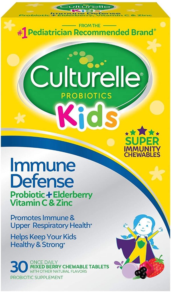 Culturelle 儿童 增强免疫力益生菌+接骨木咀嚼片 30片
