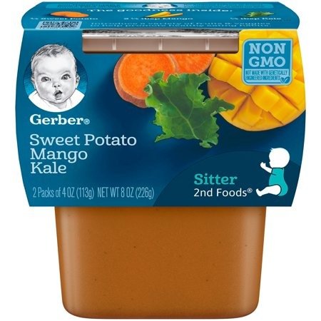 婴儿2段蔬果泥：红薯芒果Kale 8盒-4 oz. Tubs