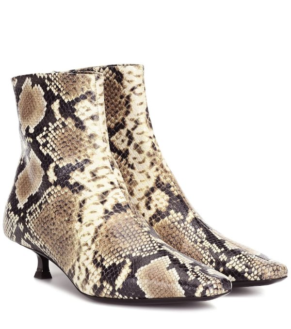 Exclusive to Mytheresa – Laura snake-effect leather ankle boots