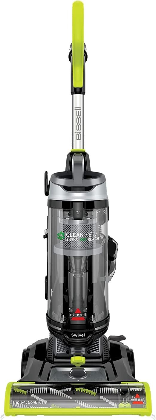 CleanView Swivel Pet Reach Full-Size Vacuum Cleaner, with Quick Release Wand, & Swivel Steering, 3198A,Silver,electric Green (Color may vary)