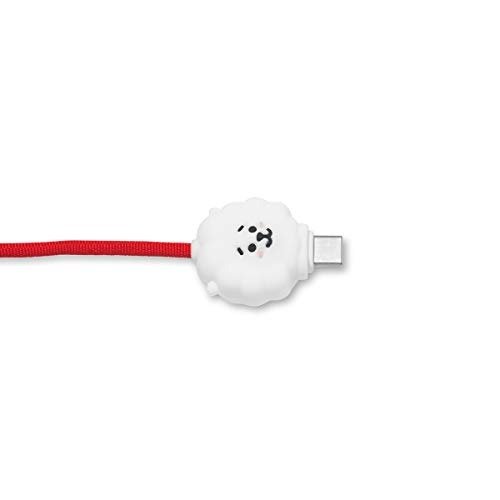 Official Merchandise by Line Friends - RJ 3ft USB-C to USB-A Charging Cable Compatible with Galaxy, Note, Pixel 3, White/Red