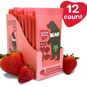 BEAR All Natural Real Fruit Yoyos - Strawberry (12 Count)