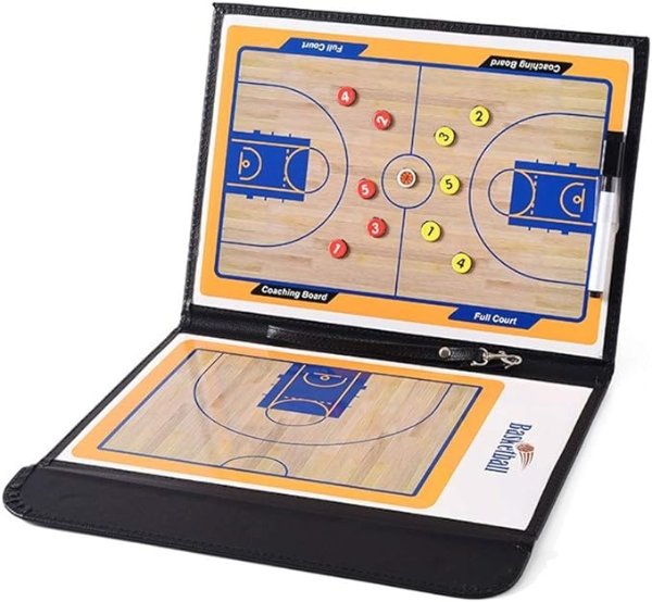 Basketball Coaching Board Coaches Clipboard Tactical Magnetic Board Kit,Portable Strategy Coach Board with Dry Erase, Marker Pen and Zipper Bag…
