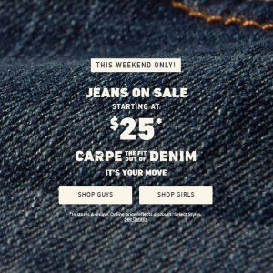 Jeans @ Hollister Starting From $25 